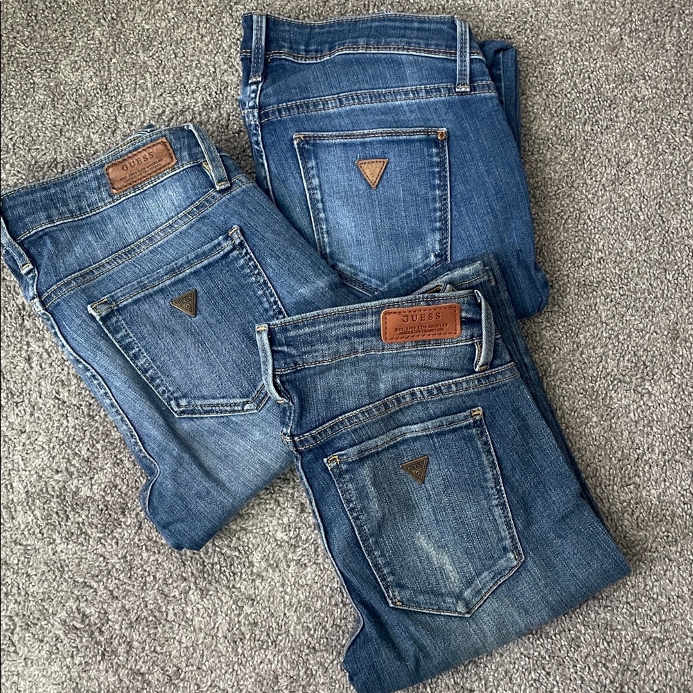 🌸 Guess jeans, 3 pairs, US size 24-25 - Picture 1 of 15